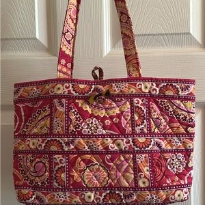 Vera Bradley Vibrant Pink and Orange Patterned Tote